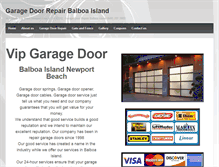 Tablet Screenshot of garagedoorrepairbalboaisland.com